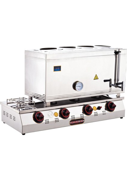 Silverinox 85 Lik Lpg Tüplü 60 Litre 4 Demlikli Çay Kazanı