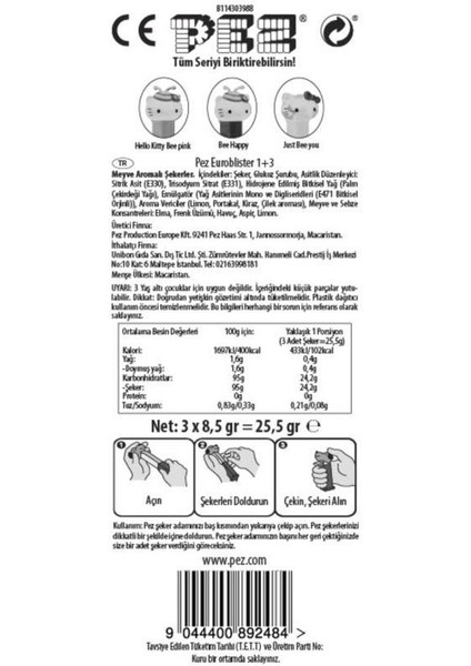 Pez Oyuncaklı Meyve Aromalı Şeker 3 x 8,5 Gram Paw Patrol Serisi Chase Figürü fiyatları