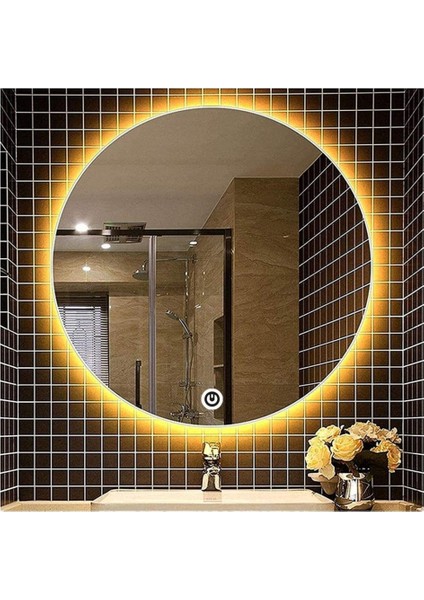 45 Cm Dokunmatik Tuşlu Günışığı Ledli Yuvarlak Banyo Aynası modelleri