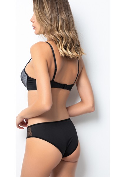 Push-Up Dolgulu Çapraz Biye Detaylı Sütyen Takım
