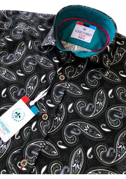 Yeşil Büyük Şal Desenli Uzun Kol Erkek Gömleği modelleri