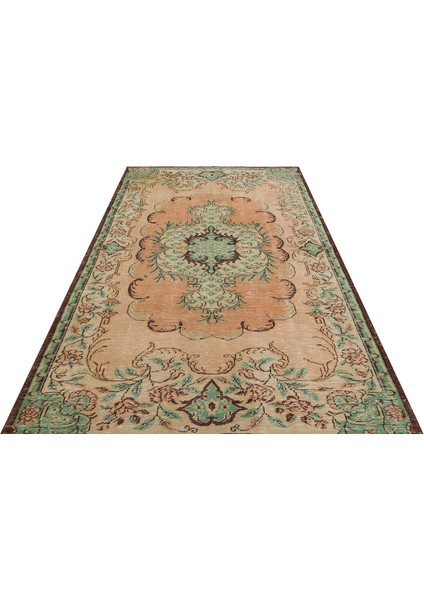 Gerçek El Dokuma Eskitme Vintage Halı 180 x 278 cm 9432