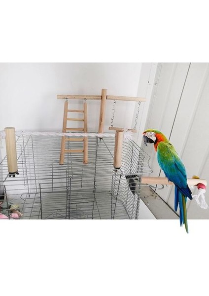 Papağan Tırmanma Merdiveni Salıncak Oyuncak Doğal Ahşap Kuş Conure Cage Standı Halat Levrek | Kuş Oyuncakları (Yurt Dışından) fırsatları