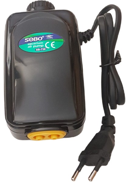 Ayarlanabilir Çift Çıkışlı Hava Motoru SB-738 3.5W 2x3.4 Lt/dak