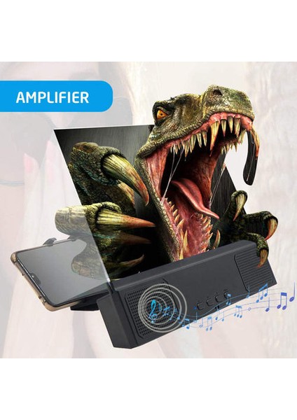 12 Inç Cep Telefonu 3D Ekran Video Büyüteç Katlanır Kavisli Büyütülmüş Hd Film lifikasyon Projektörü Hoparlörlü Standı Braketi | Telefon Sahipleri ve duruş (Yurt Dışından) fırsatları
