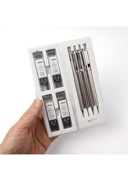 Metal Mekanik Kalem Seti 0.3 / 0.5 / 0.7 / 0.9mm Hb Yüksek Kalite Otomatik Kalem Seti Çizim Kroki Ofis Kırtasiye Malzemeleri | Mekanik Kalemler (Yurt Dışından)