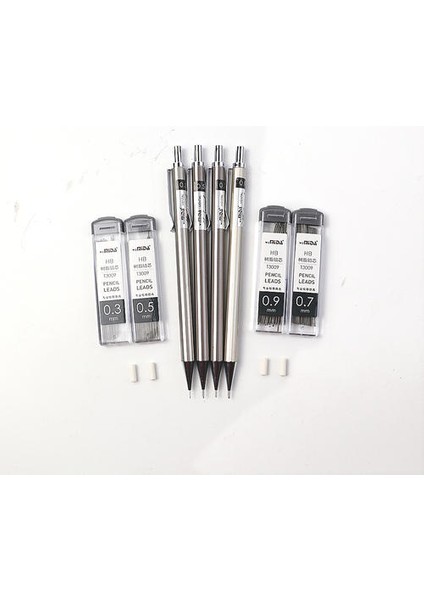 Metal Mekanik Kalem Seti 0.3 / 0.5 / 0.7 / 0.9mm Hb Yüksek Kalite Otomatik Kalem Seti Çizim Kroki Ofis Kırtasiye Malzemeleri | Mekanik Kalemler (Yurt Dışından) modelleri