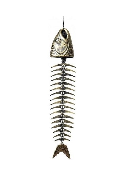 (A) Fishbone Rüzgar Çanları Klasik Retro Fishbone Rüzgar Çanları Süsler Metal Rüzgar Çanları Bahçe Yaşam (Yurt Dışından)