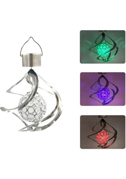 Güneş Enerjili Rüzgar Chile Işık LED Bahçe Asılı Spinner Lamba Renk Değiştirme Çim Yard Ev Dekorasyon Makrome | Çanlar (Yurt Dışından)