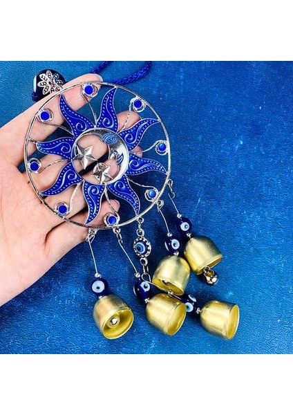 Mavi Demon Gözler Rüzgar Çanları Duvar Dekor Asılı Dekorasyon Şanslı Kolye Mistik Koruma Charm Muska Bahçe Ev Odası Dekor | Rüzgar Çanları ve asılı Süslemeler (Yurt Dışından) fırsatları