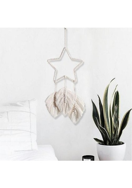 1 Adet Bohemian Rüya Catcher Makrome Yıldız Handwoven Duvar Asılı Dreamcatcher Süs Yatak Odası Oturma Odası Dekorasyon Için | Rüzgar Çanları ve asılı Süslemeler (Yurt Dışından)