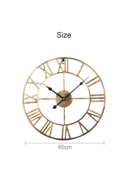 40 cm Büyük Iskelet Metal Roma Duvar Saati Büyük Sayılar Dev Yuvarlak Ingiltere (Yurt Dışından)