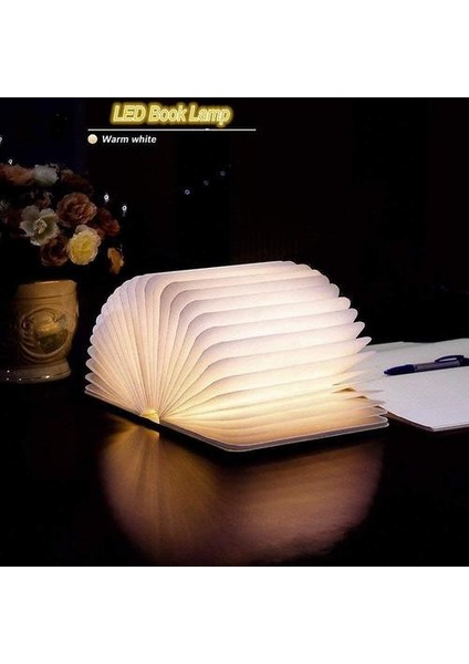 LED Ahşap Kitap Lambası, Katlanır Manyetik Kitap Lambası, LED USB Şarj Edilebilir Kağıt Lamba (Yurt Dışından)