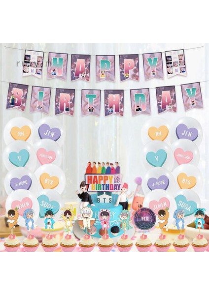 Bts Tema Parti Malzemeleri Dekor Afiş Kek Topper (Yurt Dışından) fiyatları