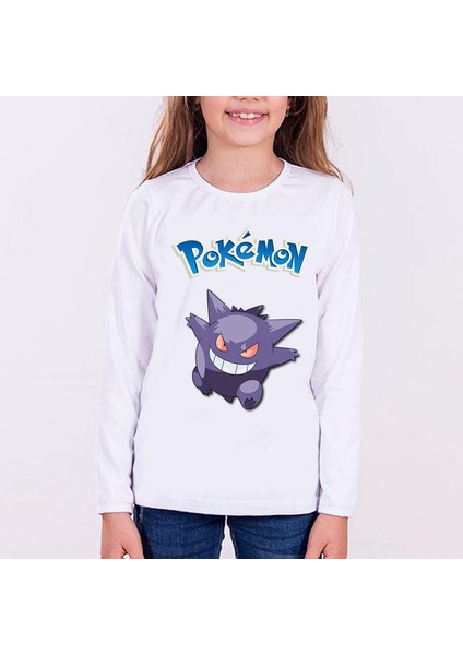Pokemon Gengar Uzun Kol Çocuk Tişört