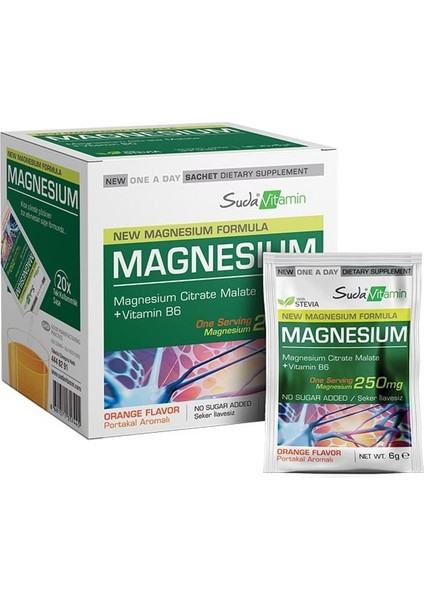 Magnesium Shot Portakal Aromalı 20X6G
