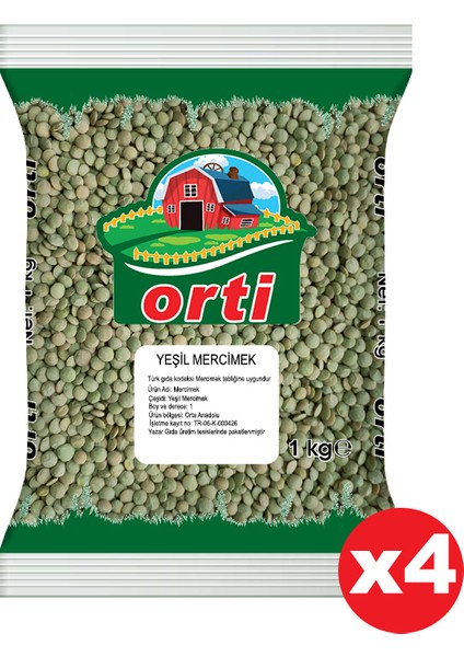 Yeşil Mercimek 4 x 1 kg