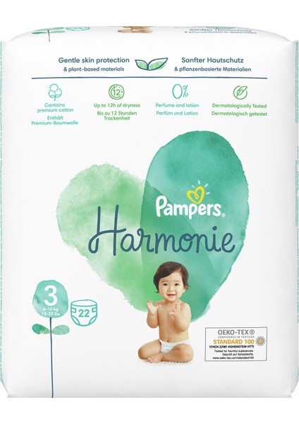 Pampers Harmonie Bebek Bezi Beden:3 (6-10 Kg) Midi 88 Adet Süper Fırsat Paket