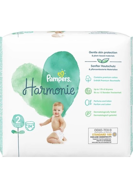 Pampers Harmonie Bebek Bezi Beden:2 (4-8 Kg) Mini 96 Adet Süper Fırsat Paket