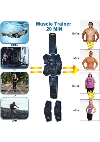 Akıllı Ems Kas Eğitim Dişli Spor Elektrikli Kemer Masajı (Yurt Dışından)