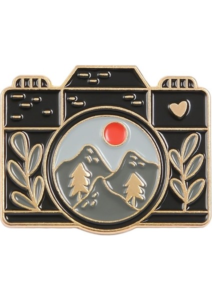 Karikatür Kamera Rozet - Siyah (Yurt Dışından)