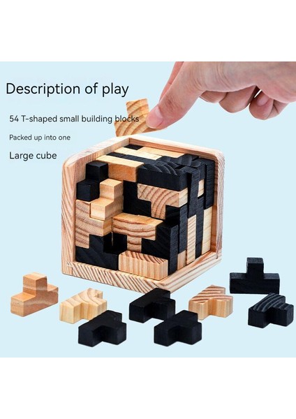 Luban Lock Tetris Eğlence Ahşap Oyuncak (Yurt Dışından)