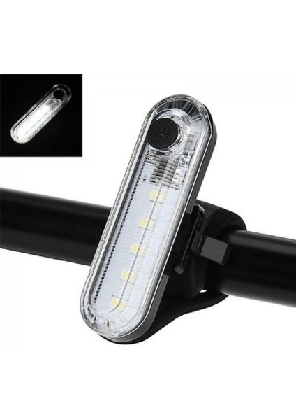 2 Adet USB Şarj Edilebilir LED Bisiklet Kuyruk Işık (Beyaz Işık)