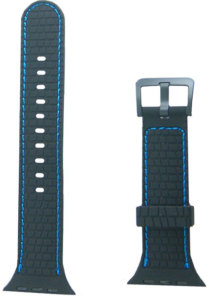 Apple Watch 5 Ile Uyumlu Delikli Vlahovic 38-40MM Dikişli Tokalı Kordon Siyah modelleri