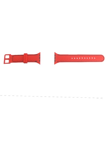 Apple Watch 6 Ile Uyumlu Delikli Vlahovic 38-40MM Dikişli Tokalı Kordon Kırmızı modelleri
