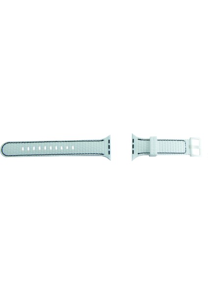 Apple Watch 6 Ile Uyumlu Delikli Vlahovic 38-40MM Dikişli Tokalı Kordon Beyaz modelleri