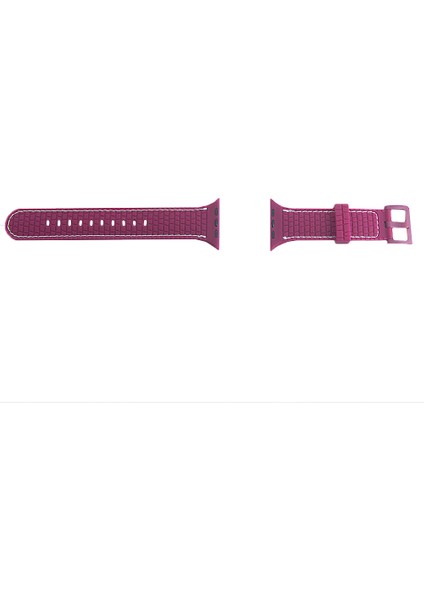 Apple Watch 6 Ile Uyumlu Delikli Vlahovic 42-44MM Dikişli Tokalı Kordon Bordo modelleri