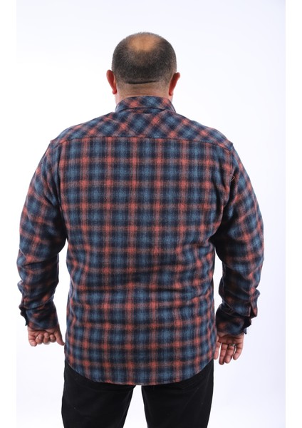 Oduncu Gömlek Çift Cep Small Plaid 22217-PETROL