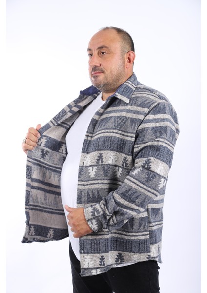 Oduncu Gömlek Mc Rug Print 22211-INDIGO