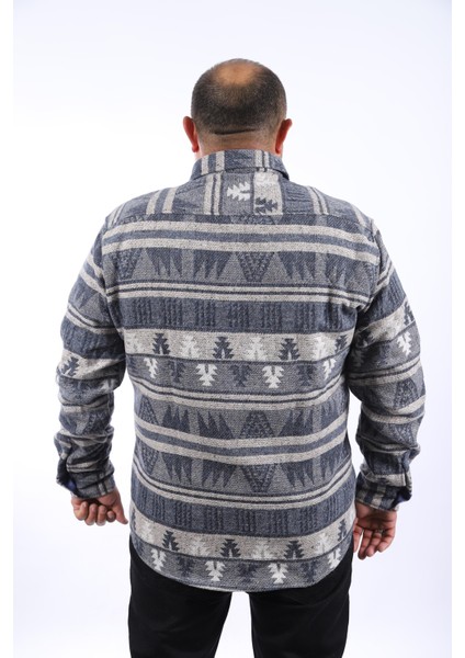 Oduncu Gömlek Mc Rug Print 22211-INDIGO modelleri