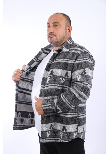 Oduncu Gömlek Mc Rug Print 22211-SIYAH