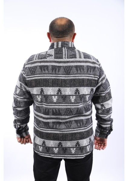 Oduncu Gömlek Mc Rug Print 22211-SIYAH