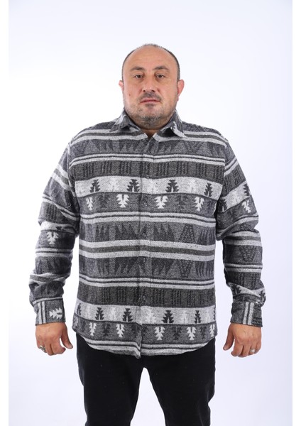 Oduncu Gömlek Mc Rug Print 22211-SIYAH