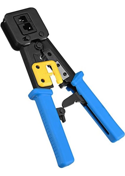 RJ45-RJ11 Cat5 Cat6 Kolay Sıkma Pensesi + Kablo Test Cihazı + Yeni Nesil Jak 10 Adet 3 Lü Set