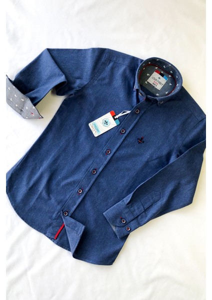 Düz Oduncu Logolu Uzun Kol Çocuk Gömleği