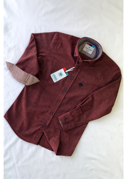 Düz Oduncu Logolu Uzun Kol Çocuk Gömleği