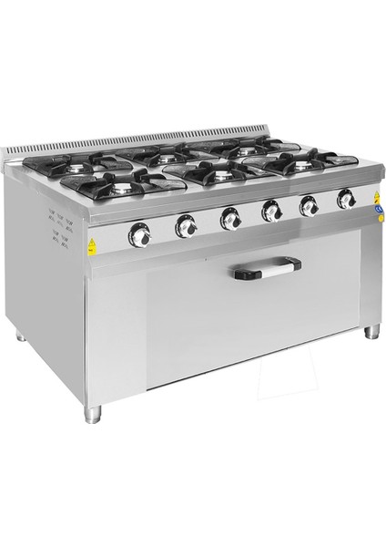 Karacasan Endüstriyel 150X100 cm 6+1 Doğalgazlı 6 Lı Kuzine Ocak
