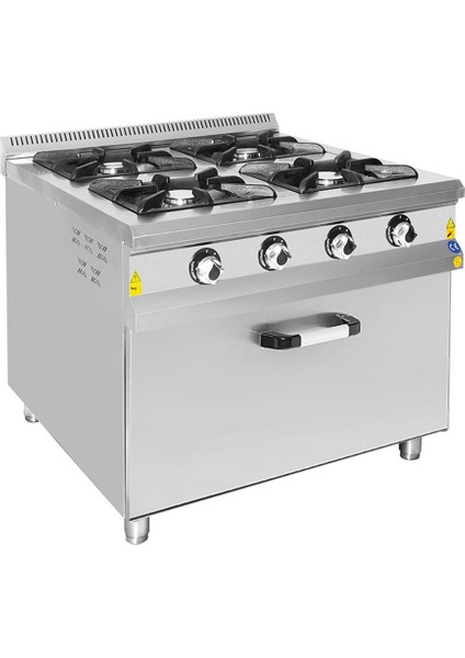 Karacasan Endüstriyel 80X80 cm 4+1 Doğalgazlı Kuzine Ocak