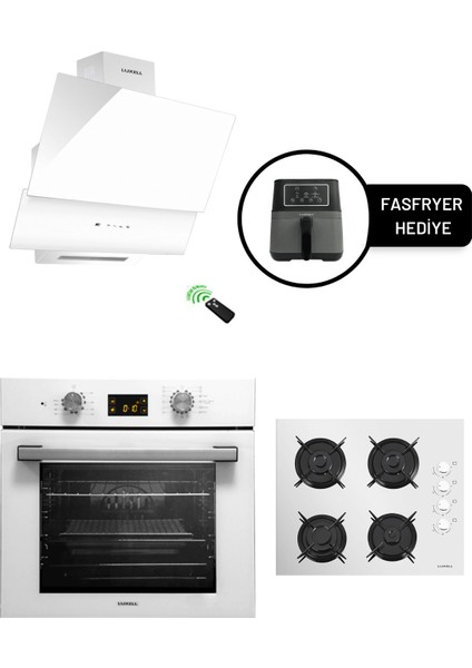 OPALL15 Prog. Beyaz Ankastre Set / Fasfryer Hediyeli