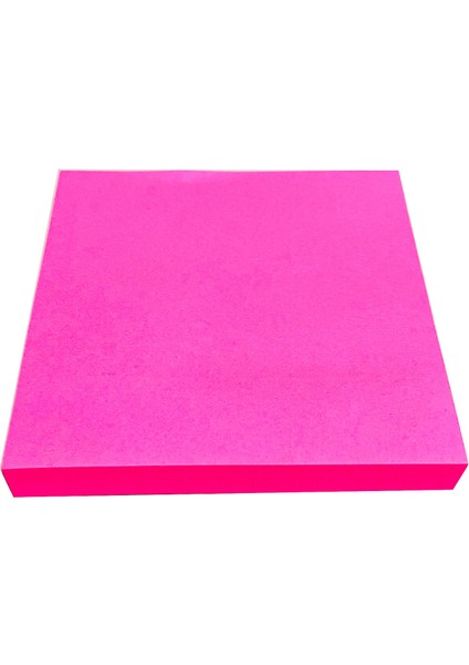 Yapışkanlı Kare Not Kağıdı Ufen Postit 75X75CM 100 Yaprak - Tek Renk Pembe 1 Paket