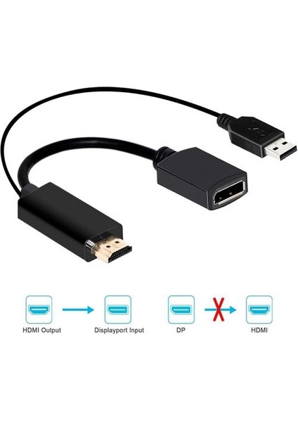 4K USB Powered HDMI Uyumlu Erkek Dp Ekran Bağlantı Noktası Kadın Dönüştürücü Adaptörü Cihazları | HDMI Kabloları