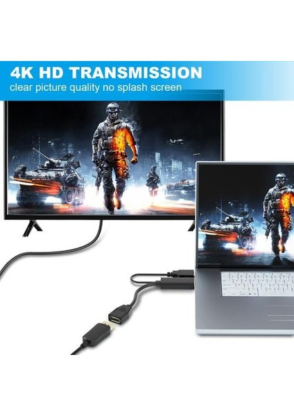 4K USB Powered HDMI Uyumlu Erkek Dp Ekran Bağlantı Noktası Kadın Dönüştürücü Adaptörü Cihazları | HDMI Kabloları