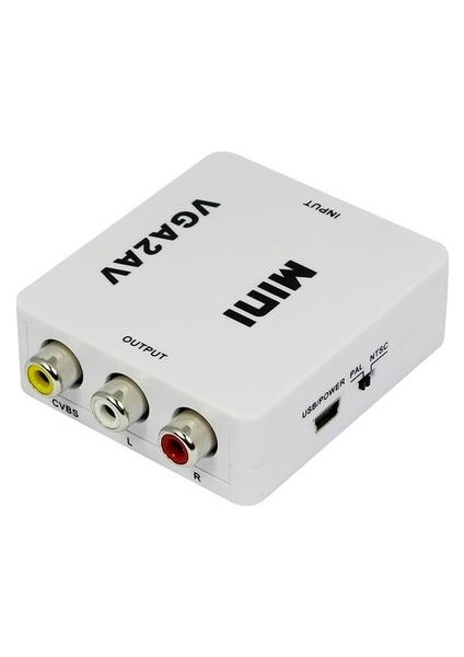 VGA Av Rca Mini 1080 P Converte Adaptörü Dönüştürücü 3.5mm Sesli VGA2AV Cvbs + Ses Dönüştürücü Hdtv Pc Ps4 Ps3 | Mini VGA | VGA Tovga - Av Rca