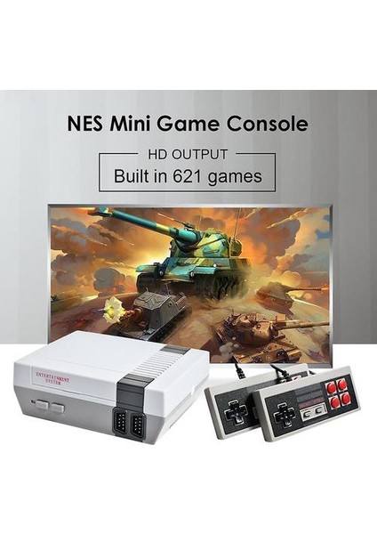 Nes 621 Oyunlar Mini Tv Video Oyunu Konsolu Klasik Retro HDMI Uyumlu Çıktı Aile El Oyuncu Oyuncu Oyun Oyuncusu (Ab)