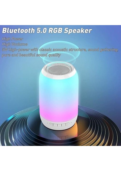 Radyo ile Bluetooth Hoparlör, Hoparlör Bluetooth Taşınabilir Müzik Kutusu 7 Renk Versiyonları / Tws / Tf Kart / Aux-In Çocuklar, Yetişkinler, Partiler, Açık, Kapalı (Beyaz) Için Uygun