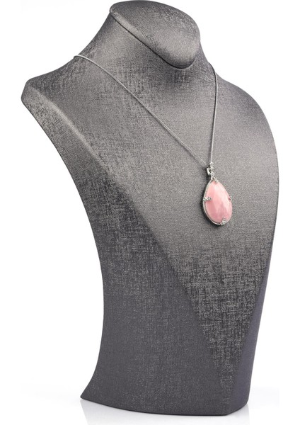 Pembe Kuvars Doğal Taş Kolye fiyatları